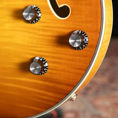 Eastman T486-GB Thinline Semi-hollowbody Electric Guitar - Goldburst with Hardshell Case image 12