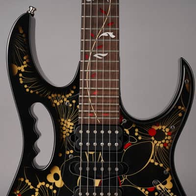 Ibanez JEM77-FP2 Steve Vai Signature - 2016 - Black Floral w/OHSC, Tags image 4