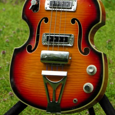 ~Space Bass~ 1967 Silvertone 1496 / Tesco EB-210 Hollowbody Violin Bass - Vintage Japan MIJ Beatle image 11