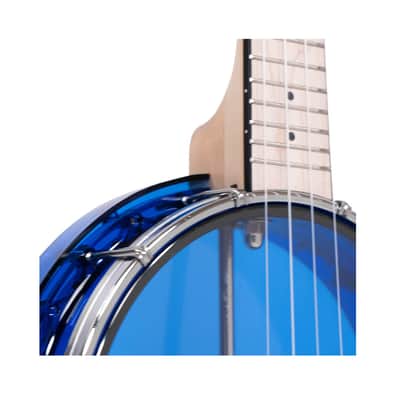 Gold Tone Little Gem See-through Banjo Ukulele (Sapphire) with Gig Bag Nylon Strings Maple Neck and Fingerboard image 5