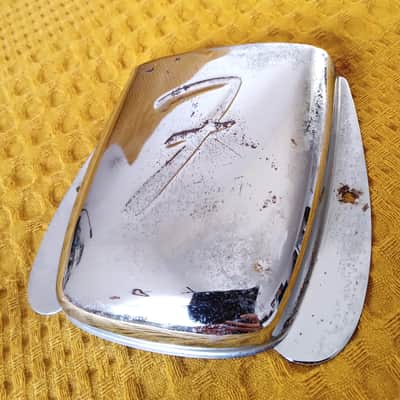 Fender Jazz Bass Original Ashtray Bridge Cover 1960s - Chrome image 1