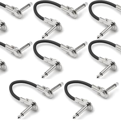 Hosa Low Profile Right Angle 6" Pedal Patch Cables IRG-100.5 Pack of 8 IRG-600.5 +2