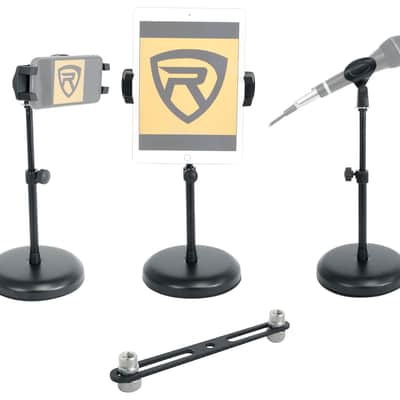 Rockville iStand 7 Recording Studio Dual Microphone Mic Stand w/Weighted Base