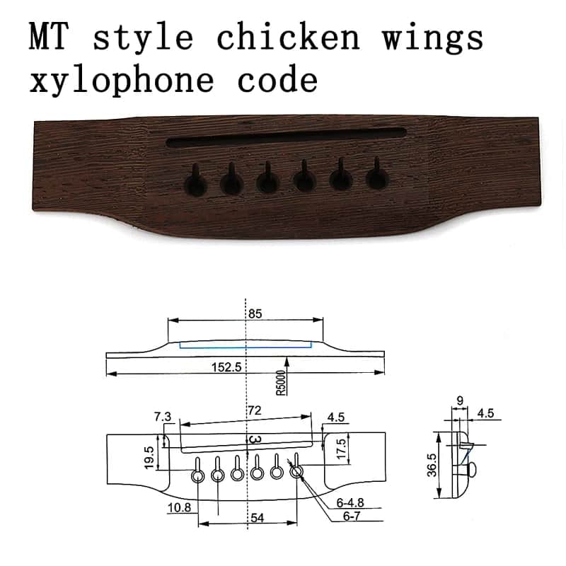 MT chicken wings Acoustic Guitar Bridge image 1
