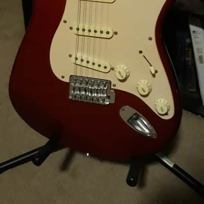 Fender Squier Affinity 'Strat' Stratocaster Black AND a Fender Squier Affinity 'Strat' Stratocaster, 2008 Candy Apple Red with a Maple neck image 16