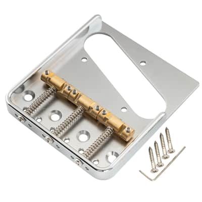 Brio Ultra-Light Aluminum Telecaster Bridge with Compensated Brass Saddles – Vintage 3-Saddle Ashtray Style image 5