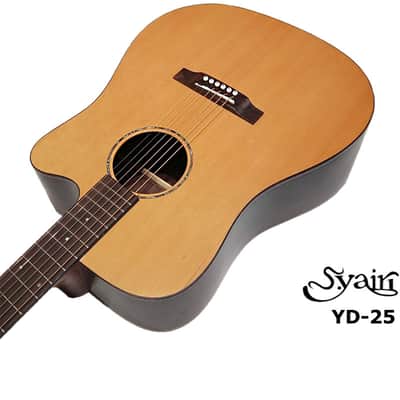 S.Yairi YD-25C Solid Sitka Spruce & Rosewood Dreadnaught acoustic guitar with cutaway image 4