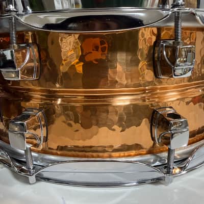 Yamaha Roy Haynes Signature 14x5.5" Hammered Copper Snare Drum image 4