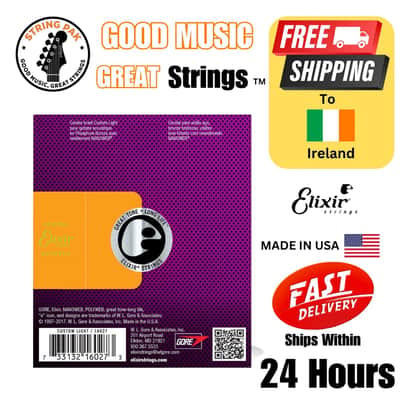 Elixir Acoustic Guitar Strings Nanoweb Phosphor Bronze 11-52 + 2 Strap Locks 2025 image 2