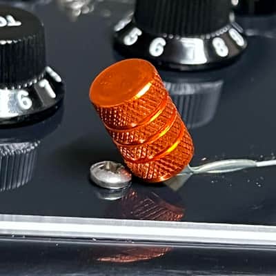 Kinnatone ORANGE KNURLED Aluminum Switch Tip for 3 or 5 way Black image 1