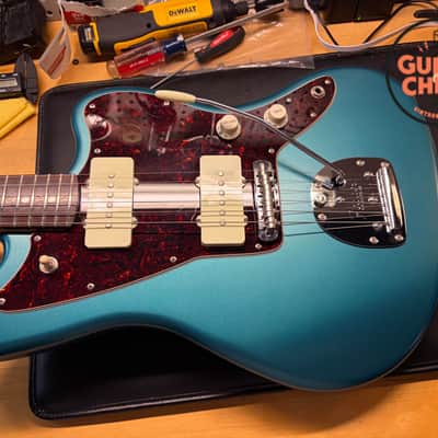 2025 Fender Japan MIJ FSR Hybrid II Jazzmaster Satin Ocean Turquoise Metallic Matching Headstock image 13