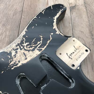 FRANCHIN Mercury guitar body Heavy Relic Aged Black 100% Nitro Lacquer HSS Poplar Stratocaster-Strat-S-Style Made in Italy - Stock piece #23450926 image 8