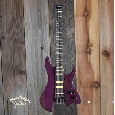 Bootlegger Guitar Gen 2 Absinthe Headless Tremolo Deep Purple Clear Gloss EMG Coil Split Case image 1