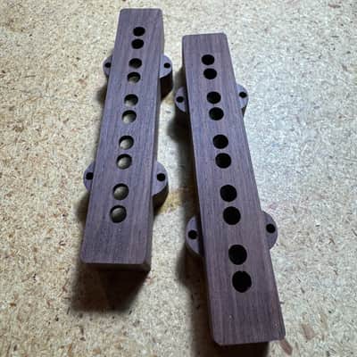 Guilford Indian Rosewood 5 String Jazz Bass Pickup Cover set - fits Seymour Duncan and Fender pickups image 2