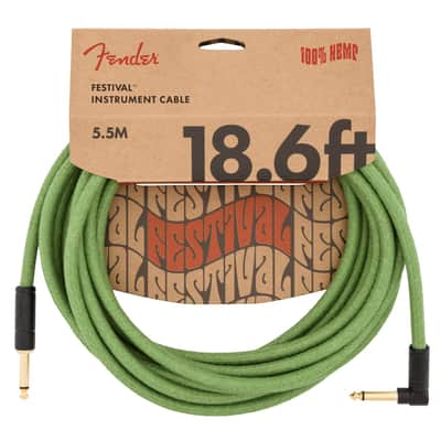 FENDER - Festival Instrument Cable  Straight/Angle  18.6  Pure Hemp  Green - 0990918062 image 4