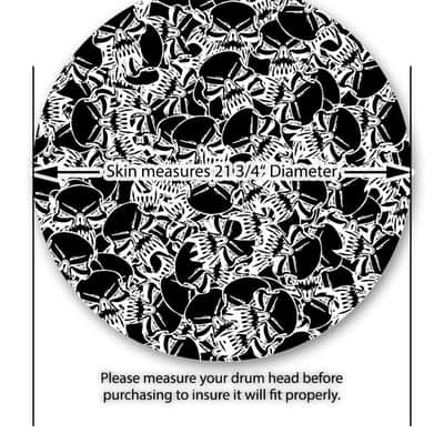 Decal Skin FITS 22" Bass Kick Drum Scattered Skulls Black HEAD NOT INCLUDED image 3