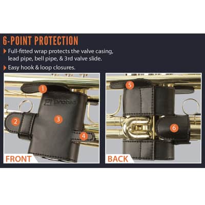 Protec L226SP (Bb & C) Trumpet Valve Guard - Leather, 6 Point image 4