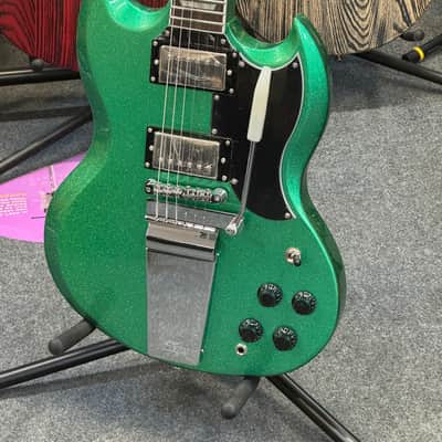 Vintage 30th Anniversary VS6 Electric Guitar with Vintage Style Vibrato ~ Green Metalflake image 2