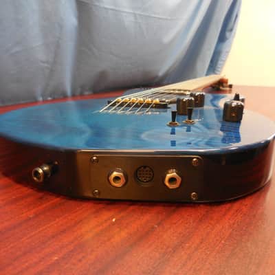 Godin LGX-SA with AAA Flame Maple Top 2010s - Trans Blue Flame image 8