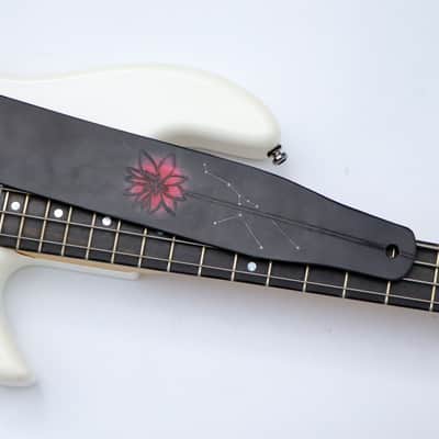 burnyblack custom made guitar strap - dreamy red black/red image 13