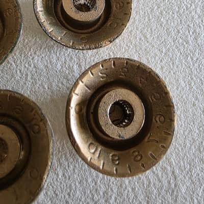 BEAUTIFUL Vintage 60’s 70’s Gold Reflector Knobs Set Les Paul SG Gibson ES Volume Tone image 13