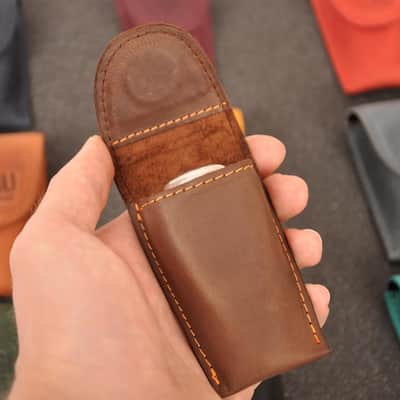 French Horn Mouthpiece Holder Single For 1 Mouthpiece. Genuine Leather Carrying Bag. Compact Mouthpiece Holder. Protection Case For French Horn Mouth Piece (Single, Brown) image 6