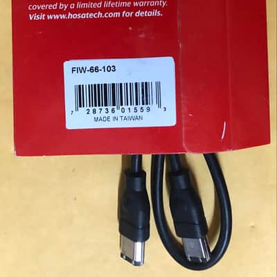 Hosa FIW-66-103 FireWire 400 Cable - Black image 2