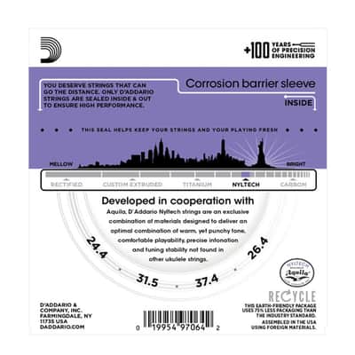 D'Addario EJ88C Nyltech Ukulele, Concert Ukulele Strings image 2