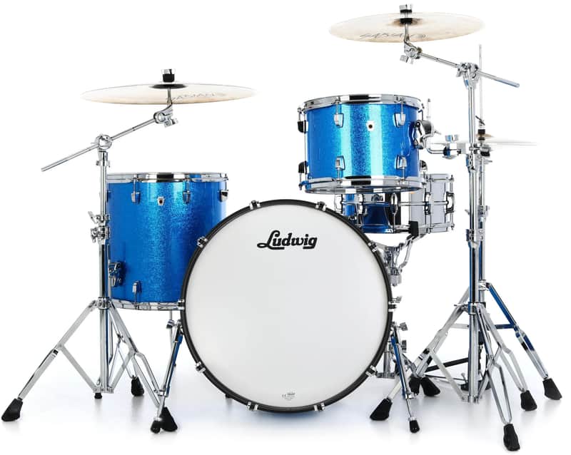 Immagine Ludwig 22in Neusonic Fab Blue Super Sparkle 3-piece Shell Pack - 1