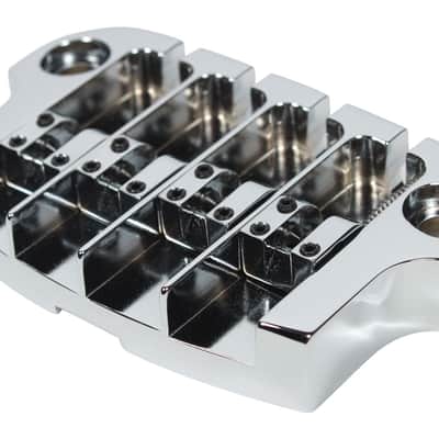 Hipshot SuperTone 3-Point Replacement Bridge for 4-String Gibson Bass - CHROME image 5