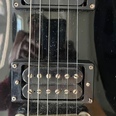 1990's Fernandes Burny LC-75 John Sykes Custom Black ALL Mahogany body Made in Japan image 12