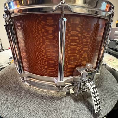 8x14 Pearl / Cask Custom Free floater snare drum - Leopard Wood image 3