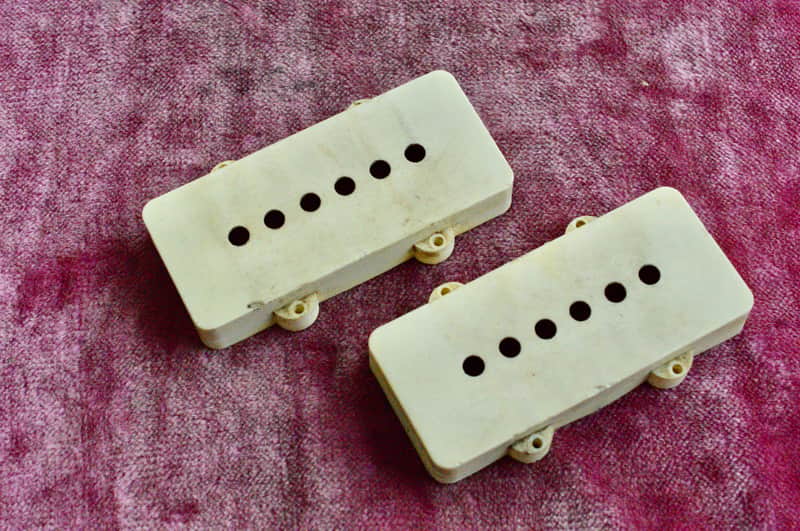 Vintage 1959 Fender PRE-CBS Jazzmaster Pickup Covers 1958 1960 Cover Set image 1