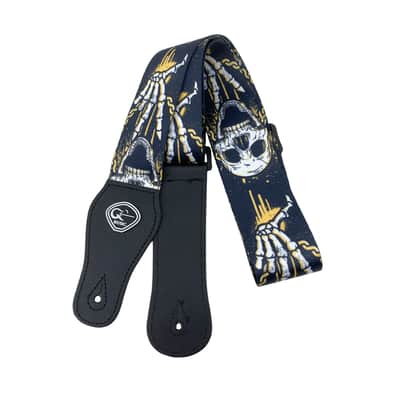 Skull Embroidered Guitar Strap - Adjustable Gothic Rock Style for Electric & Acoustic image 7