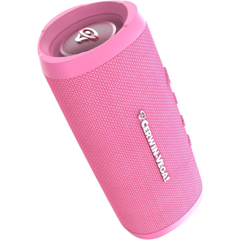 CERWIN-VEGA! Vega Mini - VMPNK Compact Bluetooth Speaker, Powerful Bass,Water Resistant Bluetooth Speaker, Portable Wireless Speakers for Travel, Home, and Outdoor Use – Pink image 1