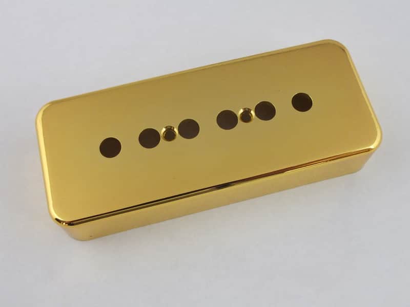 Gold P90 Soapbar Pickup Cover 52mm spacing Single Coil for Les Paul style guitars image 1