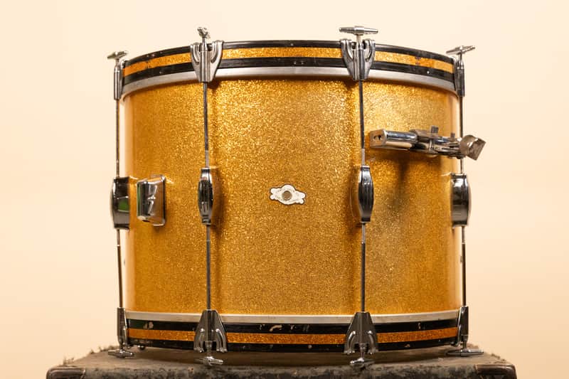 Vintage Camco 14x20 Gold Sparkle Tuxedo Bass Drum image 1
