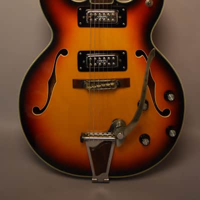 1970s Aria Diamond 5102T Hollowbody Electric Guitar Sunburst MIJ image 2