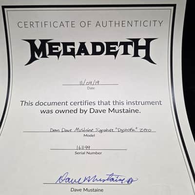 Dave Mustaine's Dean USA Custom Shop Dystopia Zero GRAMMY Album Cover Artist Signed World Tour Stage Played Megadeth Dave Mustaine Signature Explorer Electric Guitar Pre-Gibson Era image 7