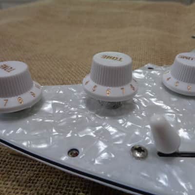 Handmade pre-wired Strat HSH pickguard, with HB split, Treble Bleed & Tele Mode (Neodymium PUPS) image 6