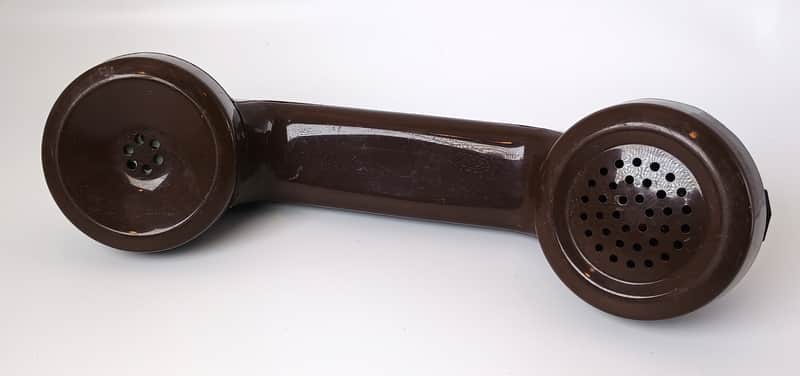 Custom Lo-Fi Telephone Microphone/DJ ‘Lollipop’ Headphone - Northern Electric G1 1960's Handset - Brown image 1