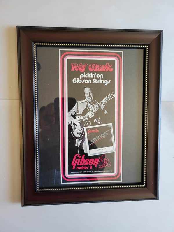 1973 Gibson Guitars Color Promotional Ad Framed Roy Clark Gibson Birdland Original image 1