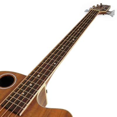 Boulder Creek EBR6-N5 5-string Solitaire Koa Acoustic Electric Bass image 7