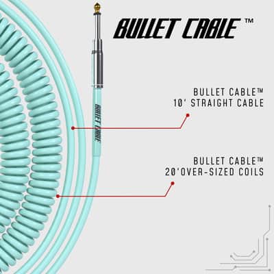 Bullet Cable 10/20 Seafoam Green Straight Coil Cable (30ft) image 3