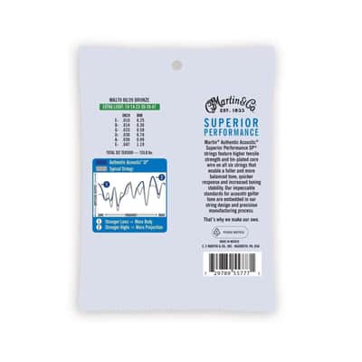 Martin Authentic SP Acoustic Guitar Strings, 80/20 Bz, Extra Light 10-47 - MA170 image 3