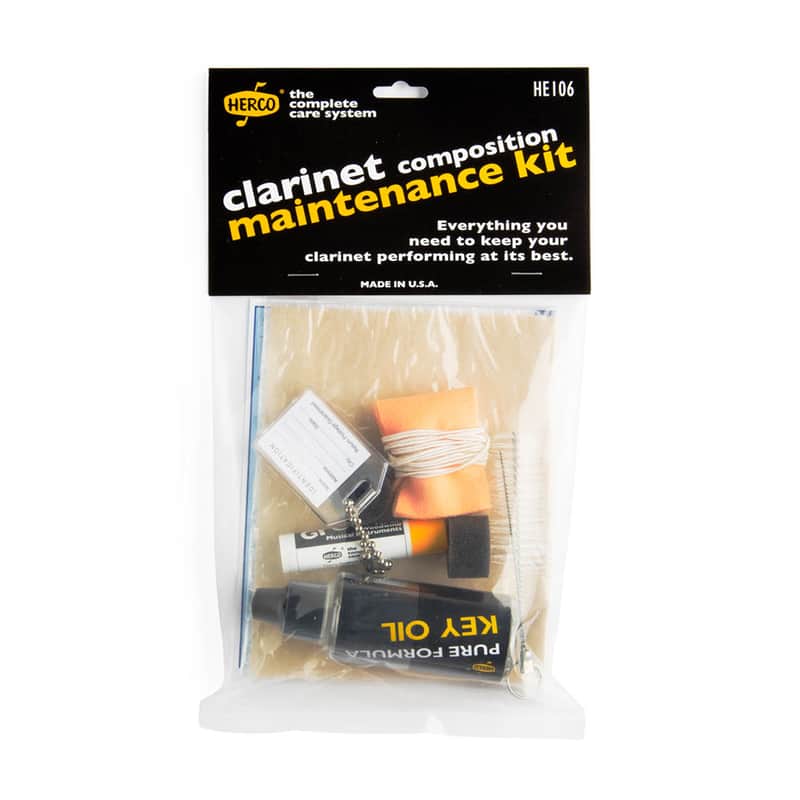 Mint Herco HE106 Clarinet Composition Maintenance Kit | Chamois, Brush, Cork Grease image 1