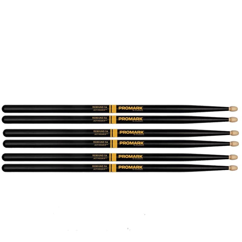 Pro-Mark R5AAG Activegrip 5A Drum Sticks Black 3 Pairs UPC 616022131570 image 1