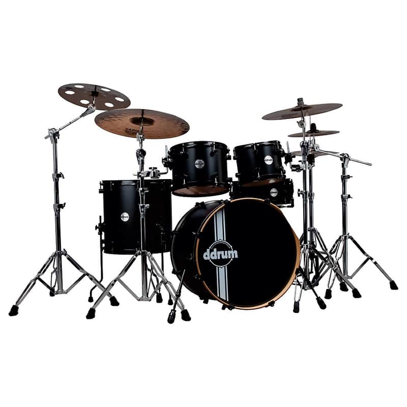 ddrum Reflex RSL 5-Piece Shell Pack Regular Satin Black Lacquer image 1