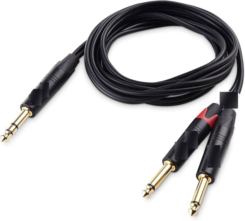6.35mm TRS to Dual TS Insert Cable (1/4 TRS to 2 TS Cable) - 6 Feet image 1