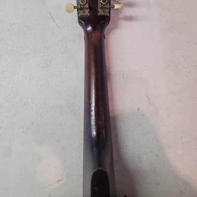 C. Bruno & Son Mandolin Banjo Vintage 8 string original 17 bracket Circa 1910 - 1920 - Original friction tuners, Original Calf skin head, 8 string, 17 brackets, straight neck, fair condition with wear consistent with age image 9